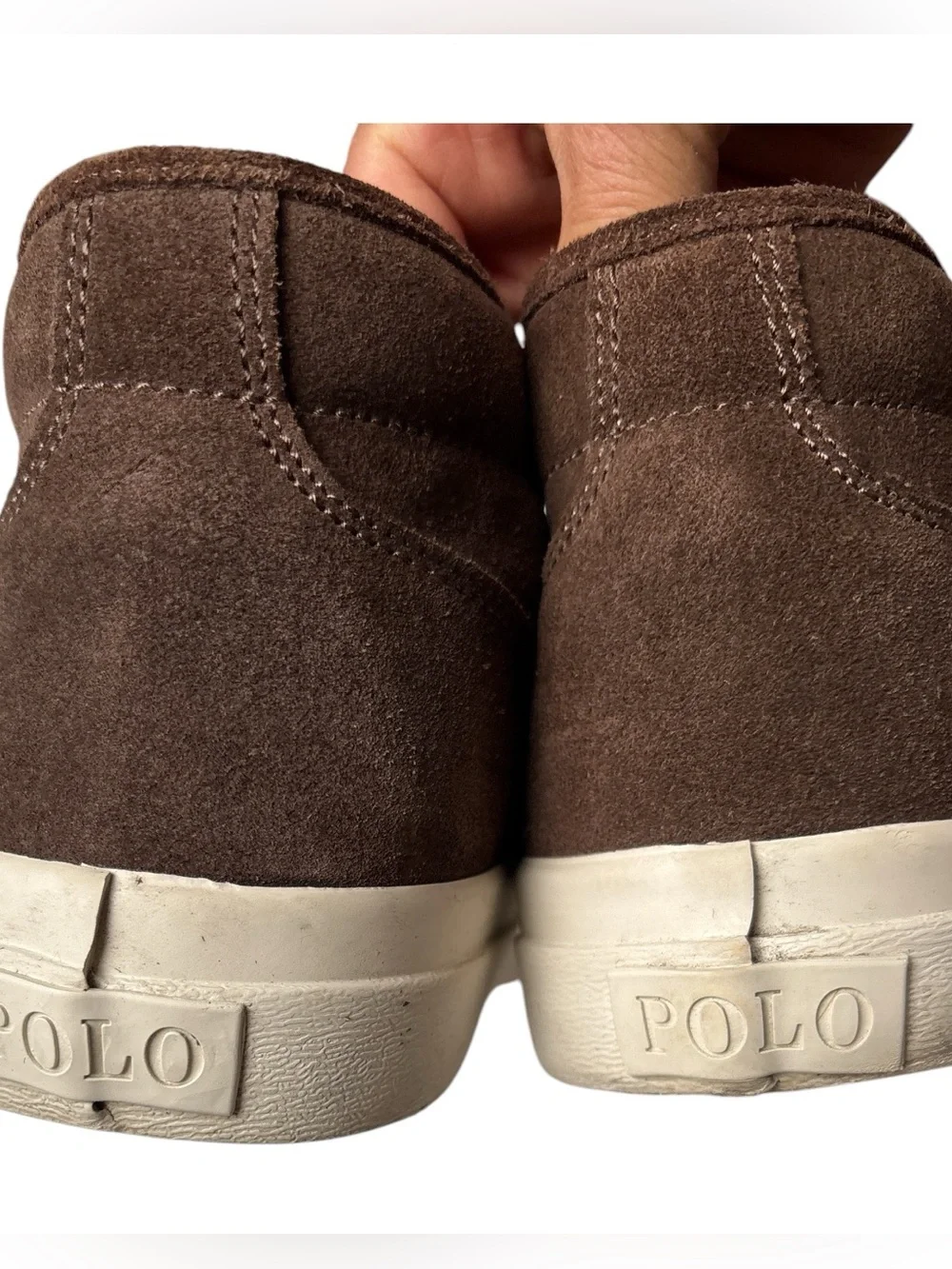 Polo by Ralph Lauren Keaton Brown Suede Chukka Boots Lace Up Debossed Pony Logo